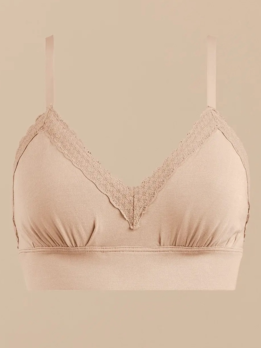 MeUndies UltraModal Lace Plunge Bralette - Sand Dune LARGE